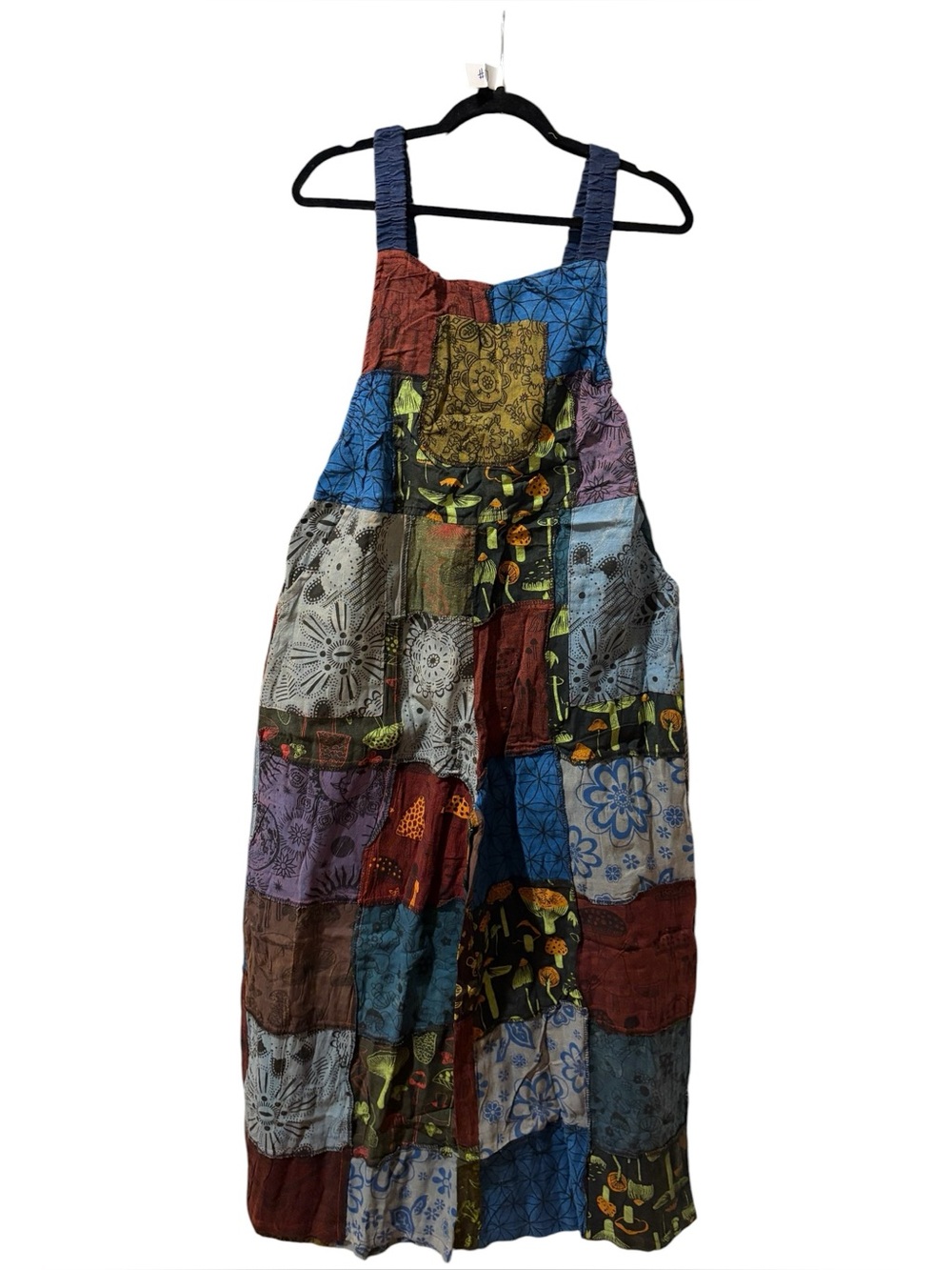 #7 NWT 100% cotton patchwork overalls